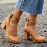 Casilda | Sandálias lisas com tira no tornozelo e sola grossa - Ines Braga