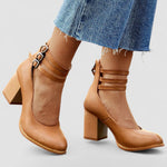 Casilda | Sandálias lisas com tira no tornozelo e sola grossa - Ines Braga