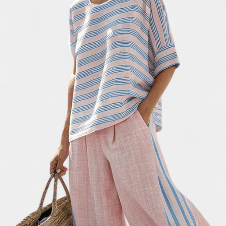 Cecília | Conjunto De Linho De Bambu Daisy Rosa Confortável - Ines Braga