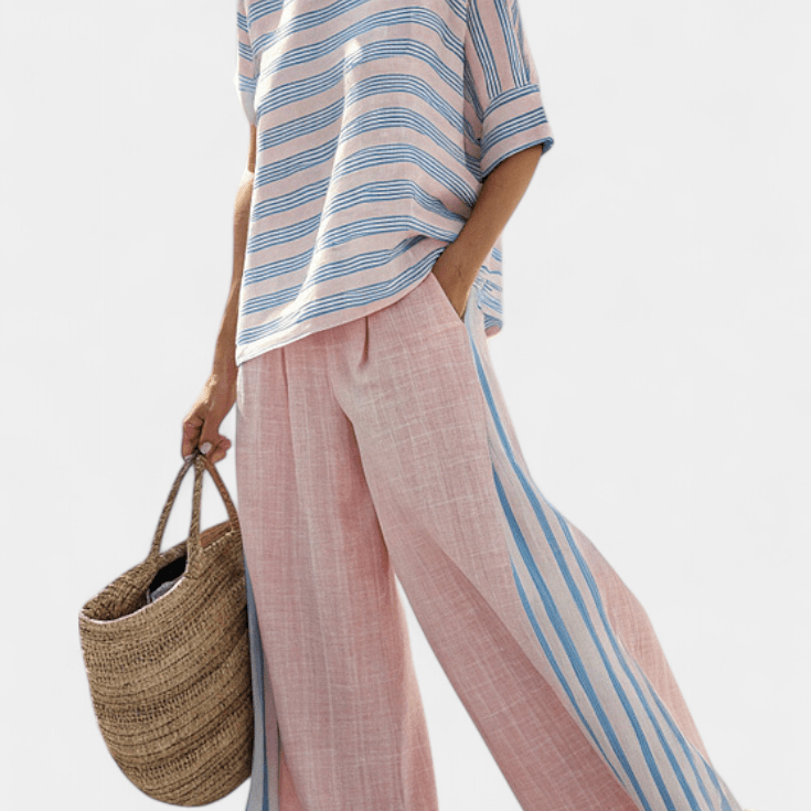 Cecília | Conjunto De Linho De Bambu Daisy Rosa Confortável - Ines Braga