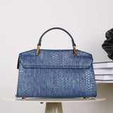 Celeste | Mala Tote Estampa Cobra Relevo Couro Vegano - Ines Braga