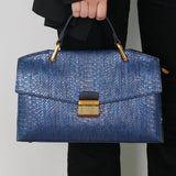 Celeste | Mala Tote Estampa Cobra Relevo Couro Vegano - Ines Braga