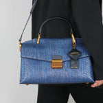 Celeste | Mala Tote Estampa Cobra Relevo Couro Vegano - Ines Braga