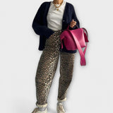 Chandra - Calças de ganga vintage com estampado de leopardo - Ines Braga