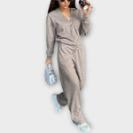 Chantal - Conjunto de casaco de malha e calças - Ines Braga