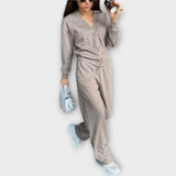 Chantal - Conjunto de casaco de malha e calças - Ines Braga