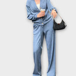 Chantal - Conjunto de casaco de malha e calças - Ines Braga