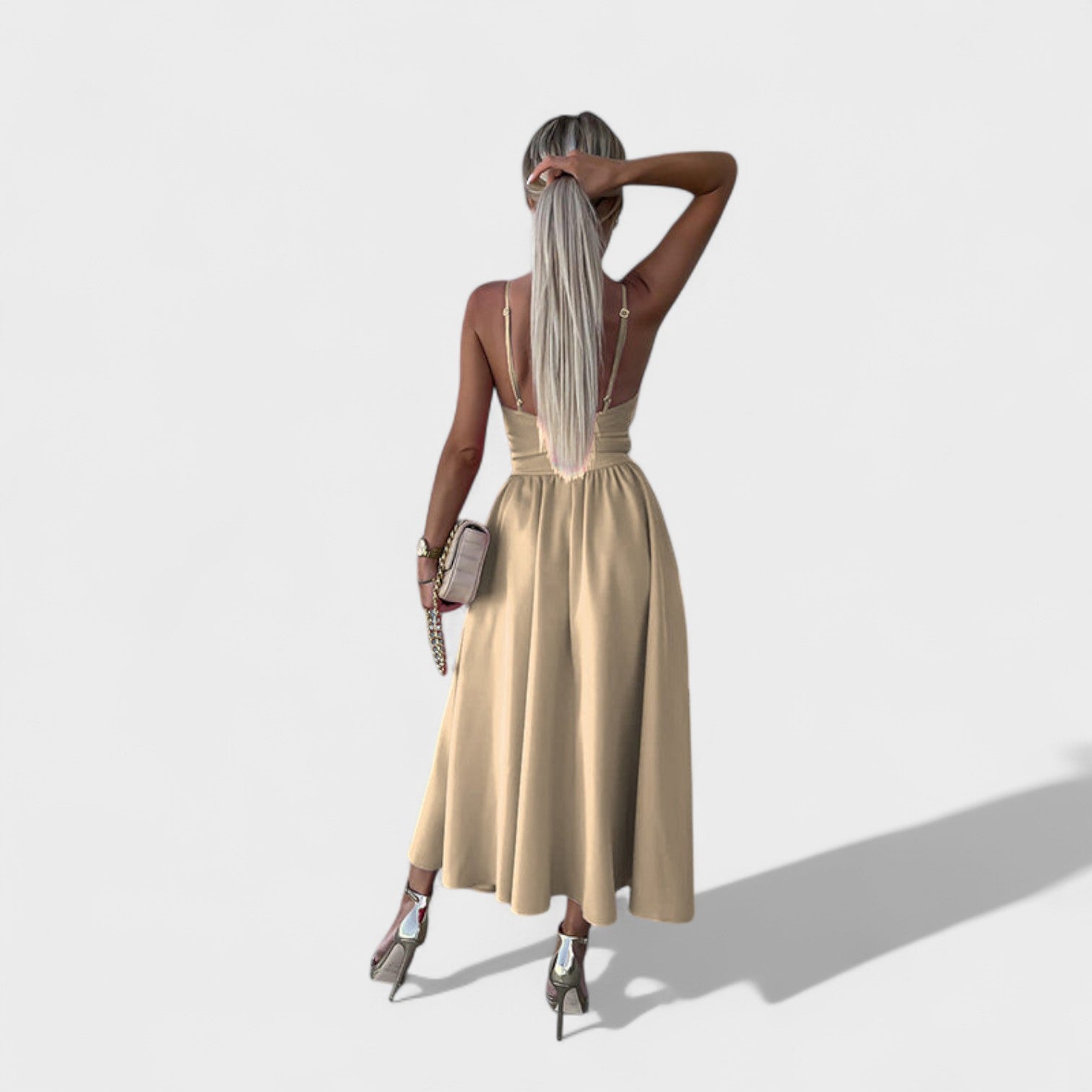 Cielo Divino – Vestido Midi con Abertura Frontal - Ines Braga