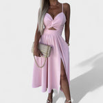 Cielo Divino – Vestido Midi con Abertura Frontal - Ines Braga