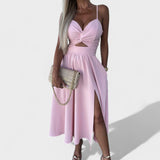 Cielo Divino – Vestido Midi con Abertura Frontal - Ines Braga