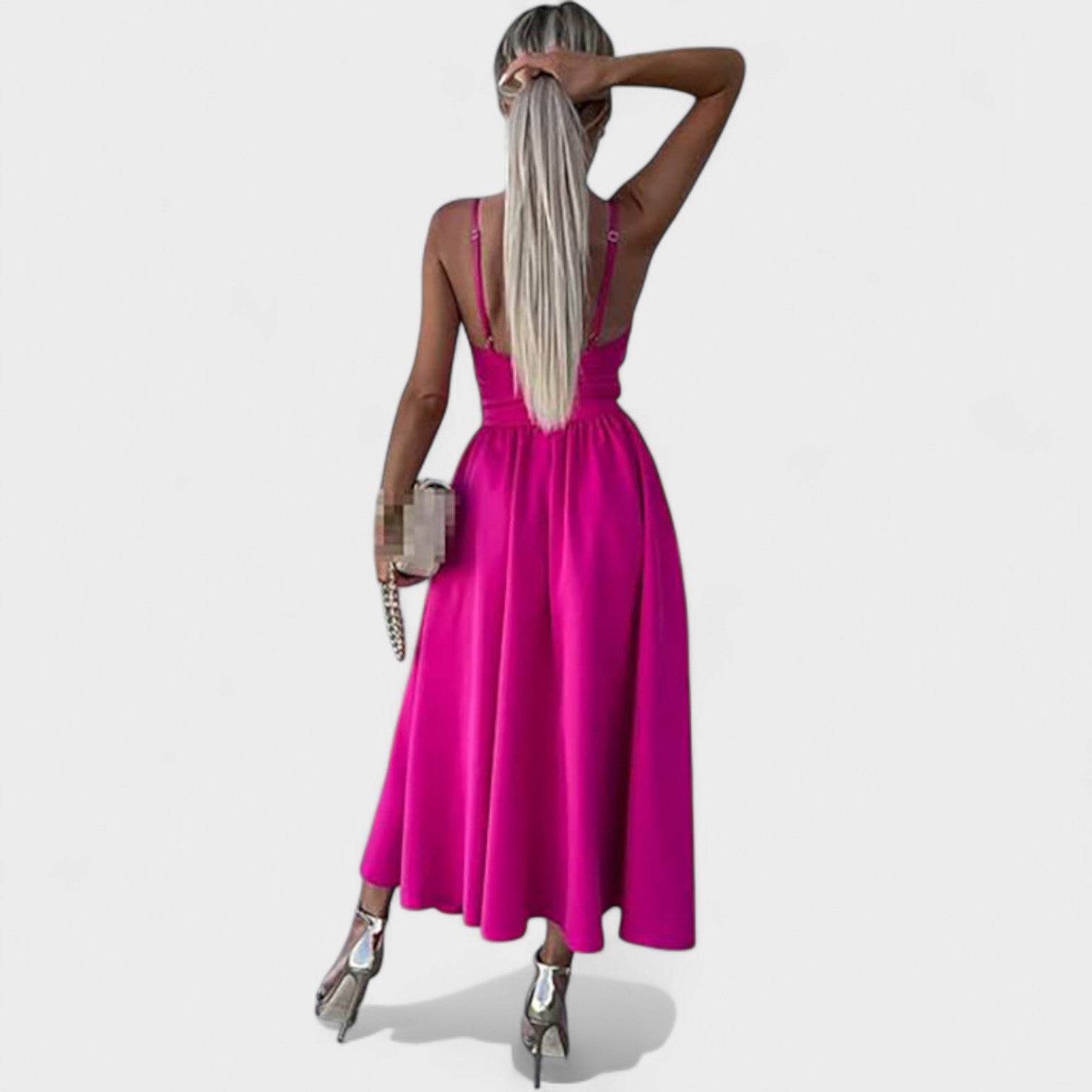 Cielo Divino – Vestido Midi con Abertura Frontal - Ines Braga