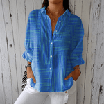 Claire | Blusa Listrada Azul Vibrante Para Look Moderno - Ines Braga