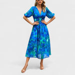 Clara – Vestido Midi Floral Elegante - Ines Braga