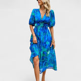 Clara – Vestido Midi Floral Elegante - Ines Braga