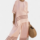 Cláudia | Macacão Daisy Confortável Com Listras Largas - Ines Braga