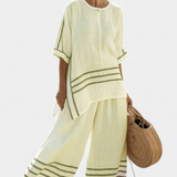 Cláudia | Macacão Daisy Confortável Com Listras Largas - Ines Braga