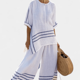 Cláudia | Macacão Daisy Confortável Com Listras Largas - Ines Braga