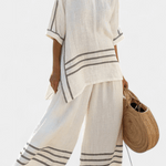 Cláudia | Macacão Daisy Confortável Com Listras Largas - Ines Braga