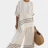 Cláudia | Macacão Daisy Confortável Com Listras Largas - Ines Braga