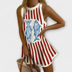 Constança| Mini Vestido Com Estampa De Peixes Leve E Chic - Ines Braga