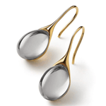 CristalLux Brincos Gota Ouro Prata - Elegância Brilhante - Ines Braga