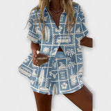 Dália | Conjunto Leve De Verão Com Estampa De Caravanas - Ines Braga