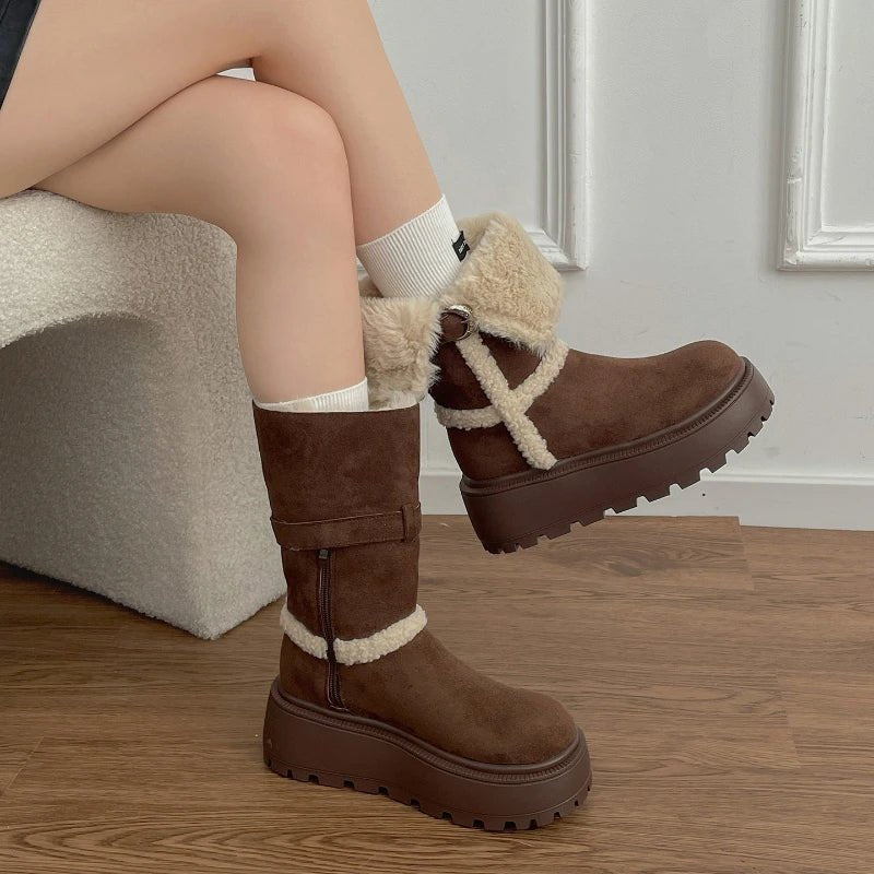 Danna | Botas com plataforma de inverno com design moderno e aconchegante - Ines Braga