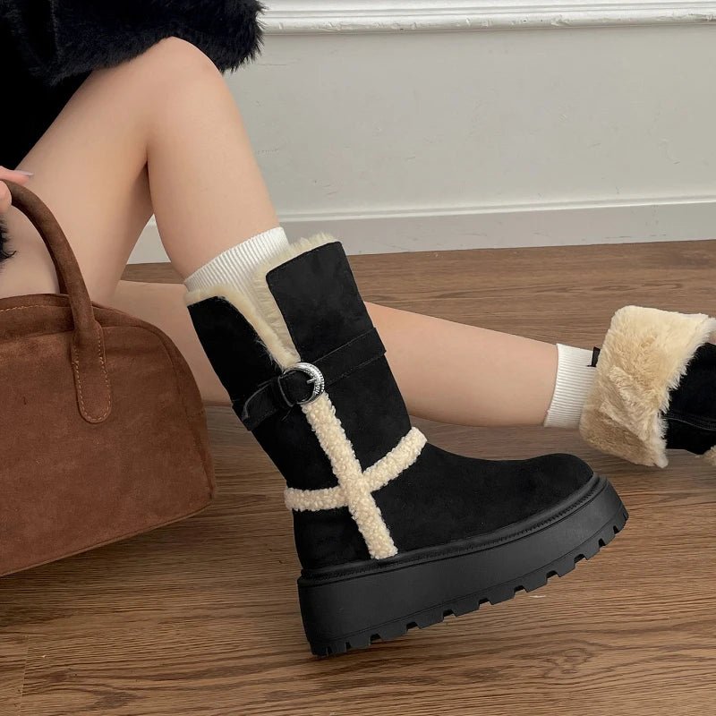 Danna | Botas com plataforma de inverno com design moderno e aconchegante - Ines Braga