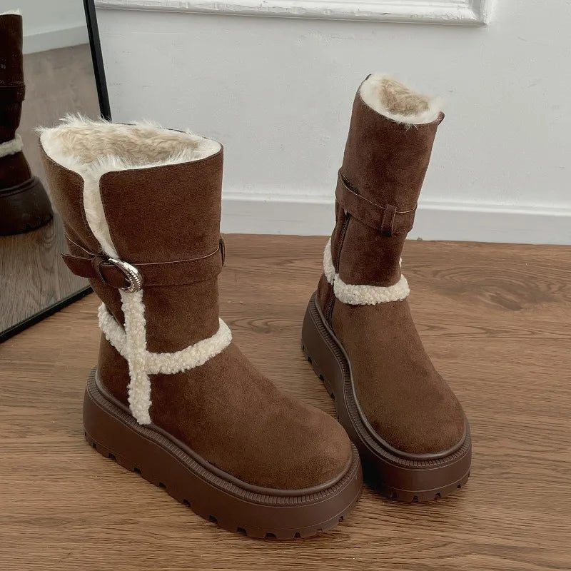 Danna | Botas com plataforma de inverno com design moderno e aconchegante - Ines Braga