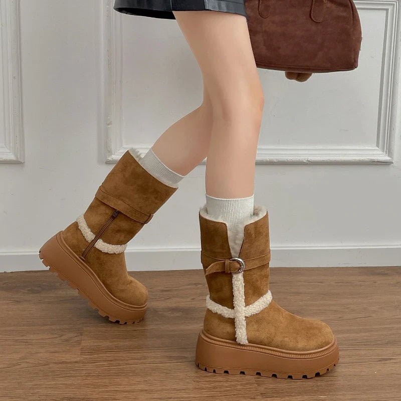 Danna | Botas com plataforma de inverno com design moderno e aconchegante - Ines Braga