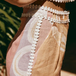 Diana| Calça de cintura alta com estampa artística - Ines Braga