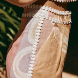 Diana| Calça de cintura alta com estampa artística - Ines Braga