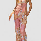 Diana| Calça de cintura alta com estampa artística - Ines Braga