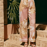 Diana| Calça de cintura alta com estampa artística - Ines Braga