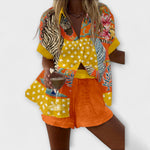 Diana| Norellia Conjunto Curto Poá Elegante Verão Chic - Ines Braga