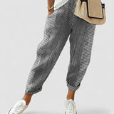 Dominique - Calças de riscas sazonais confortáveis - Ines Braga