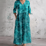 Dora | Vestido de Verão Feminino com Decote em V e Padrão Floral - Ines Braga