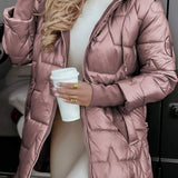 Maria | Casaco longo acolchoado com capuz envolvente