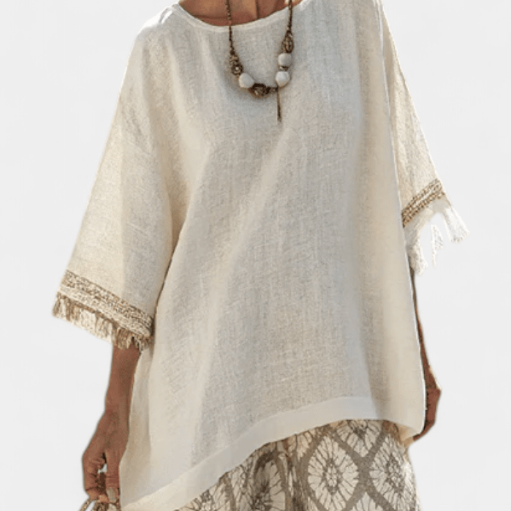 Eduarda | Conjunto Boho Chic Elegante Com Blusa Longa - Ines Braga