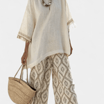 Eduarda | Conjunto Boho Chic Elegante Com Blusa Longa - Ines Braga