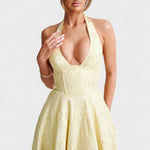 Effie - Vestido midi texturado com decote V - Ines Braga