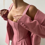 Elegance - Conjunto de três peças com blazer trespassado - Ines Braga