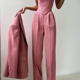 Elegance - Conjunto de três peças com blazer trespassado - Ines Braga