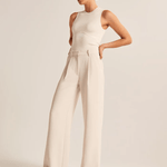 Eleonora - Calças bege à medida com pernas largas - Ines Braga