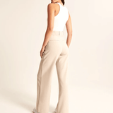 Eleonora - Calças bege à medida com pernas largas - Ines Braga