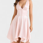 Élodie | Vestido Romance Suave Cetim Brilhante & Renda Delicada - Ines Braga