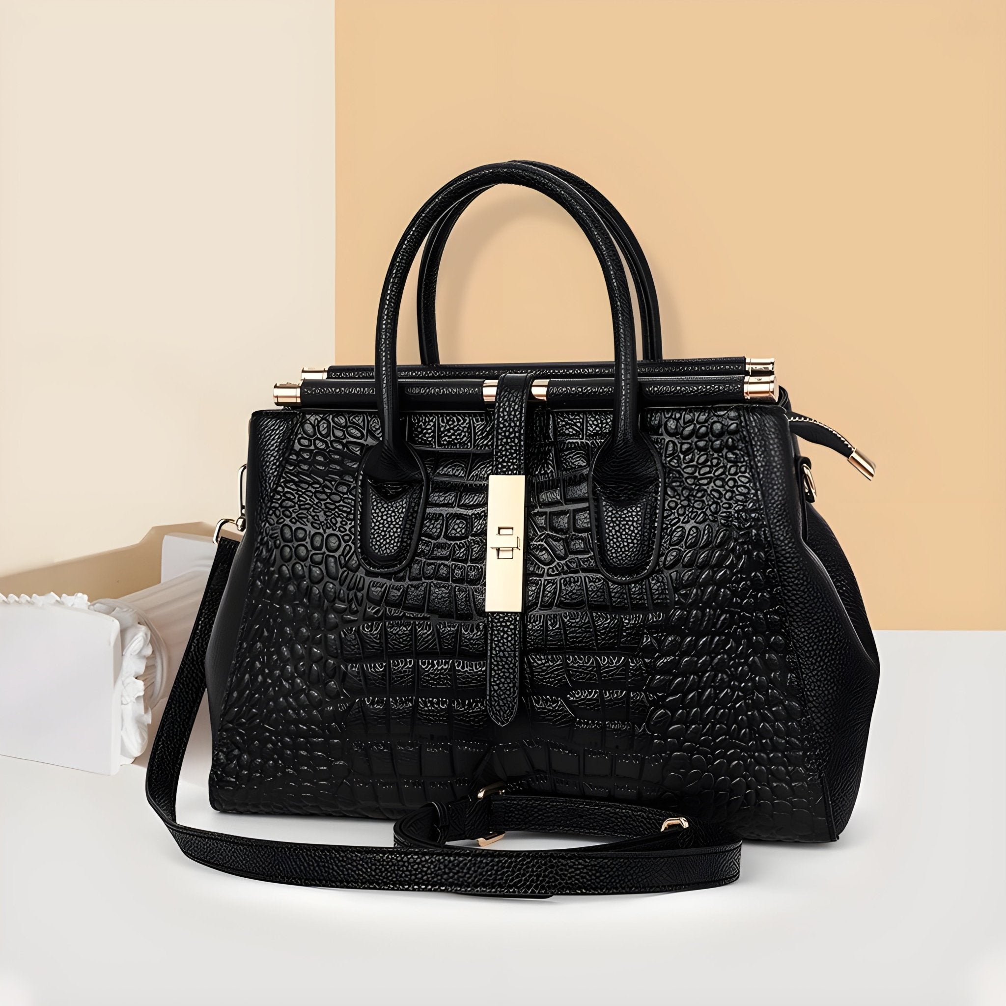 Elysian | Bolsa De Mão Em Couro Croc Premium Durável - Ines Braga