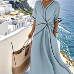 Emília – Vestido Ligeiramente Solto às Riscas - Ines Braga