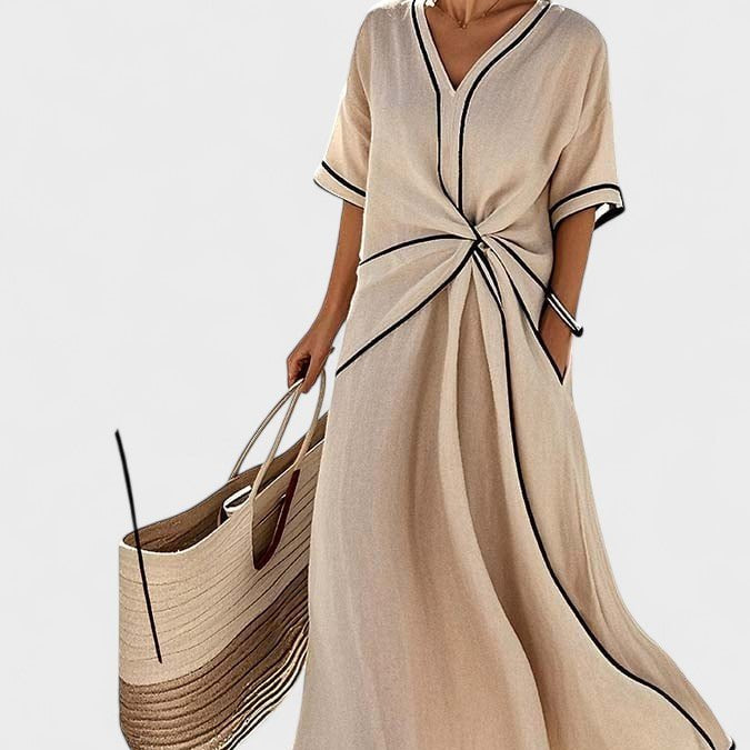 Emília – Vestido Ligeiramente Solto às Riscas - Ines Braga