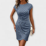 Emma - Vestido de manga curta com corte tulipa e estampado em todo o lado - Ines Braga